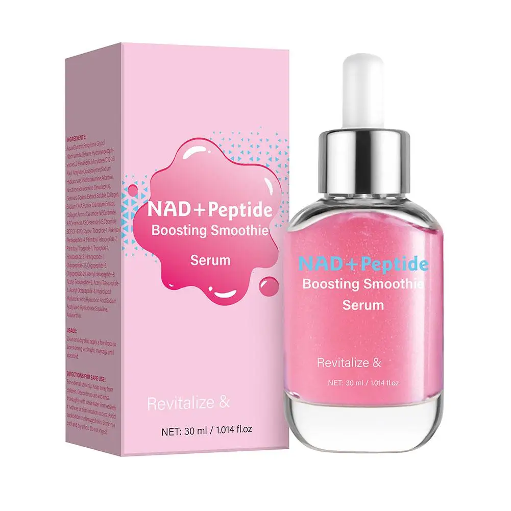 1PCS 30ML NAD & Peptide Revitalizing Essence Boosting Smoothie Facial Care Serum For All Skin Type Repairing And Soothing
