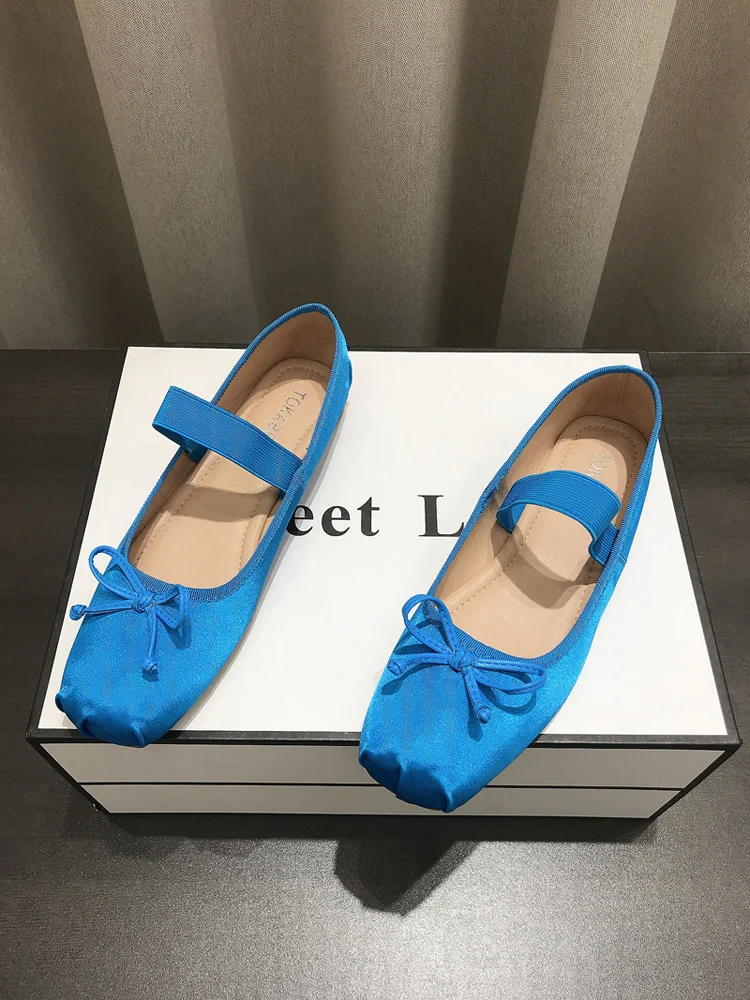 blue-satin-ballet-flat-shoes-women's-soft-bottom-square-head-mary-janes-single-shoes-spring-autumn-fashion-casual-loafers