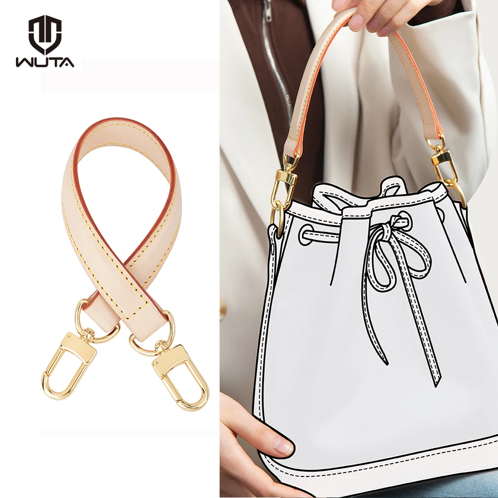 

WUTA Leather Bag Strap For LV Noe Handle Straps 100% Geunnie Handbag Crossbody 37cm Short Shoulder Belts Bag Accessories