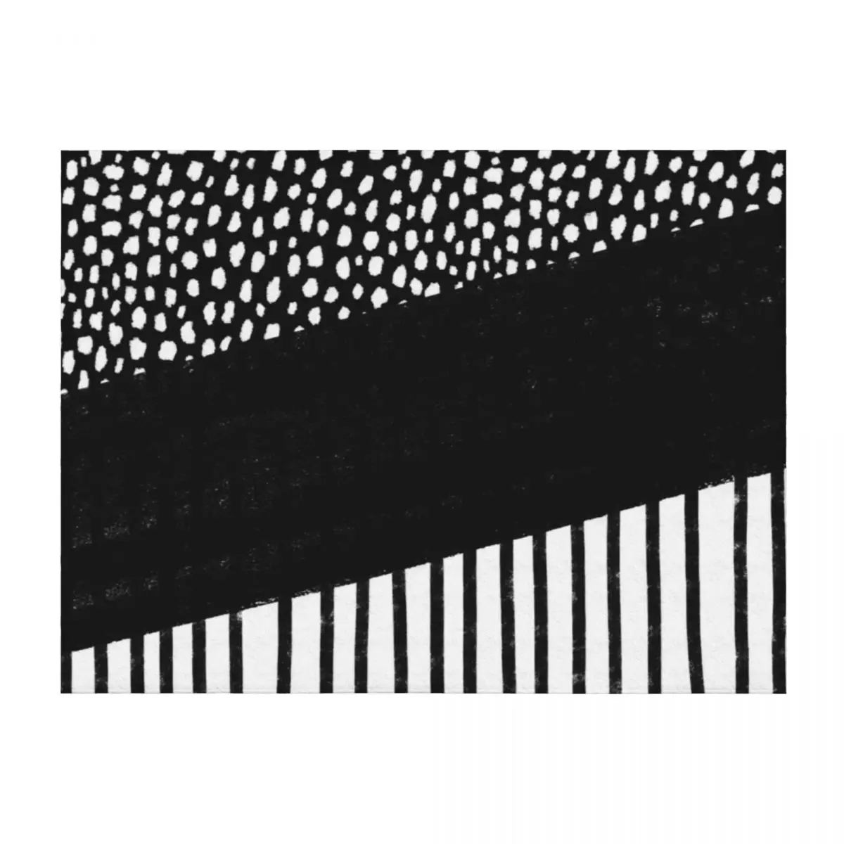 

Polka Dots and Stripes Pattern (black/white) Throw Blanket Furry Bed Soft Plush Plaid Picnic Blankets