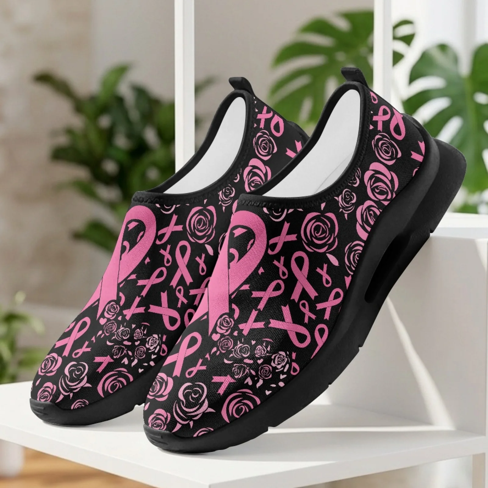 PENSTROLL Lightweight Slip On Walking Shoes Casual Comfortable Casual Shoes for Summer Men Scarf Rose