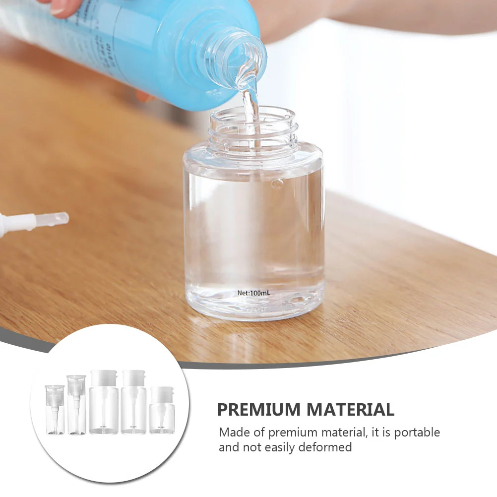 5 قطع من الزجاجات الزجاجية المحمولة القابلة لإعادة الملء، حاويات سائلة للسفر، لوشن شامبو متين، زجاجة مكياج من الزجاج الأبيض