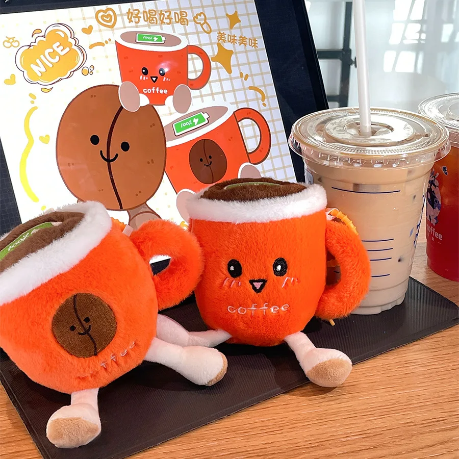 

13cm 40pcs Cartoon Coffee Cup Plush Coffee Bean Tea Cup Doll Package Pendant Gift Wedding Toy Sprinkling Doll Exquisite Machine