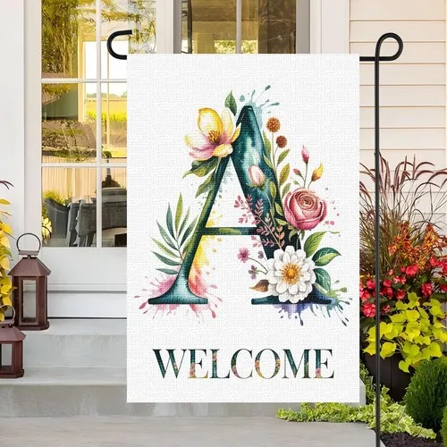 Letter A Garden Flag for Outside Vertical Double Sided Burlap Welcome, 12 x 18 XXQ