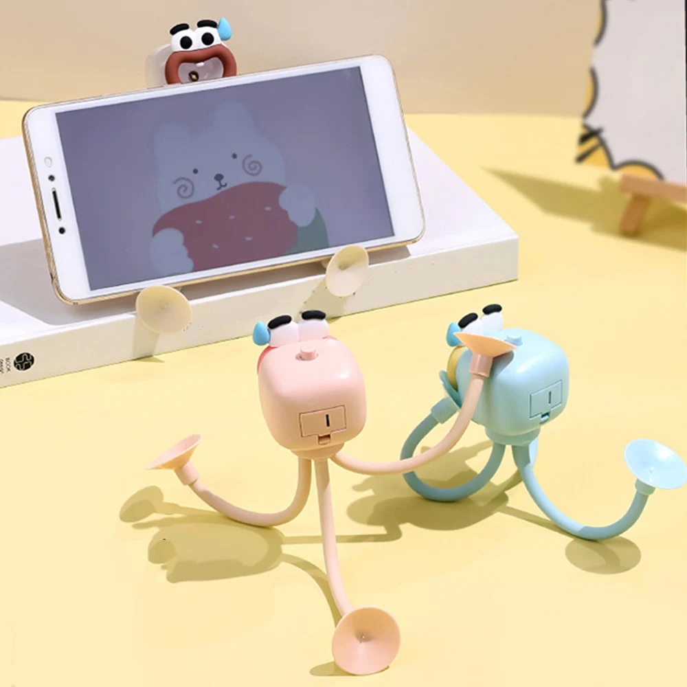 1PCS Funny Octopus Night Light Creative Phone Holder Light Form Decompression Gift Sucker Design Multi-Color Night Light