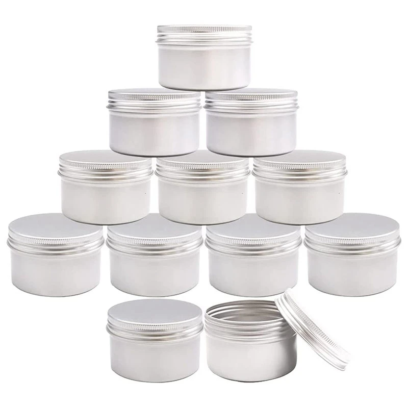 

12Pcs 4Oz Metal Candle Tins for DIY Candle Making Metal Tins with Screw Lids for Candle Making Crafts Storage (Silver)