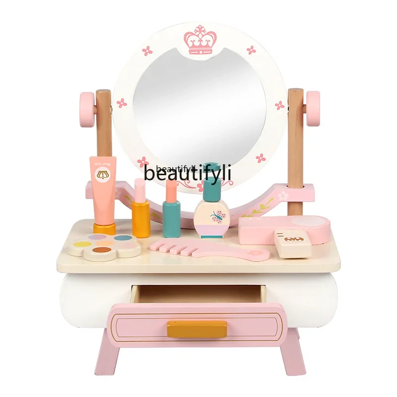 Children 1-3 years old girl dressing table simulation princess wooden dresser toy holiday birthday gift