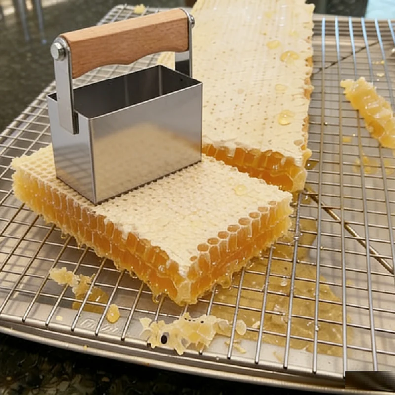 

Beekeeping Bee Honey Cutter 6CM*9CM Honeycomb Cutter Stainless Steel Comb Honey Cutting and Honeycomb Square Box Storage Box