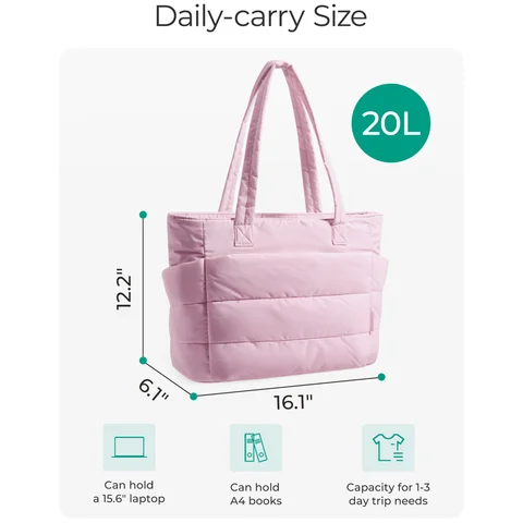 BAGSMART женская сумка для поездок и отдыха, большая, мягкая, однотонная — фото товара