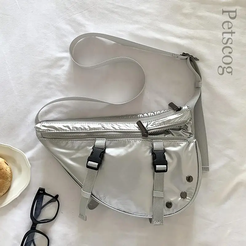 

Rivet Design Women's Shoulder Crossbody Bag Hasp Belt Half-moon Underarm Purse Trendy Luxury Ladies Handbags Messenger Hobo