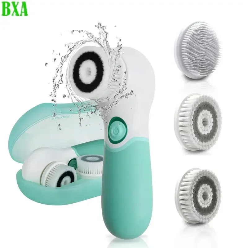 

Electric Cleansing Brush 2-speed Adjustment Facial Exfoliation Massage Brush 3 Heads Deep Cleaning To Remove Blackheads