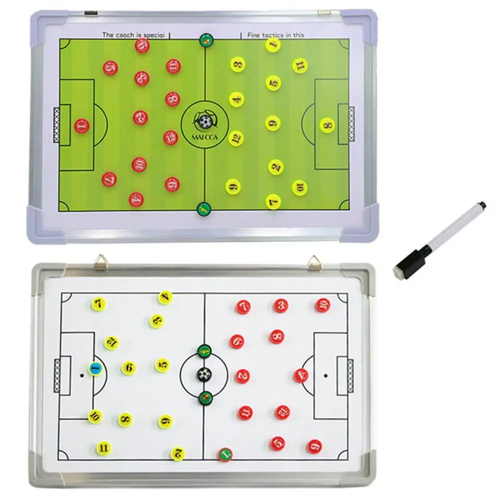 

1 Set Football Board Aluminum Alloy Magnetic Board Soccer Coaching Scoreboard with Pen Coaches Training Writing Tablet