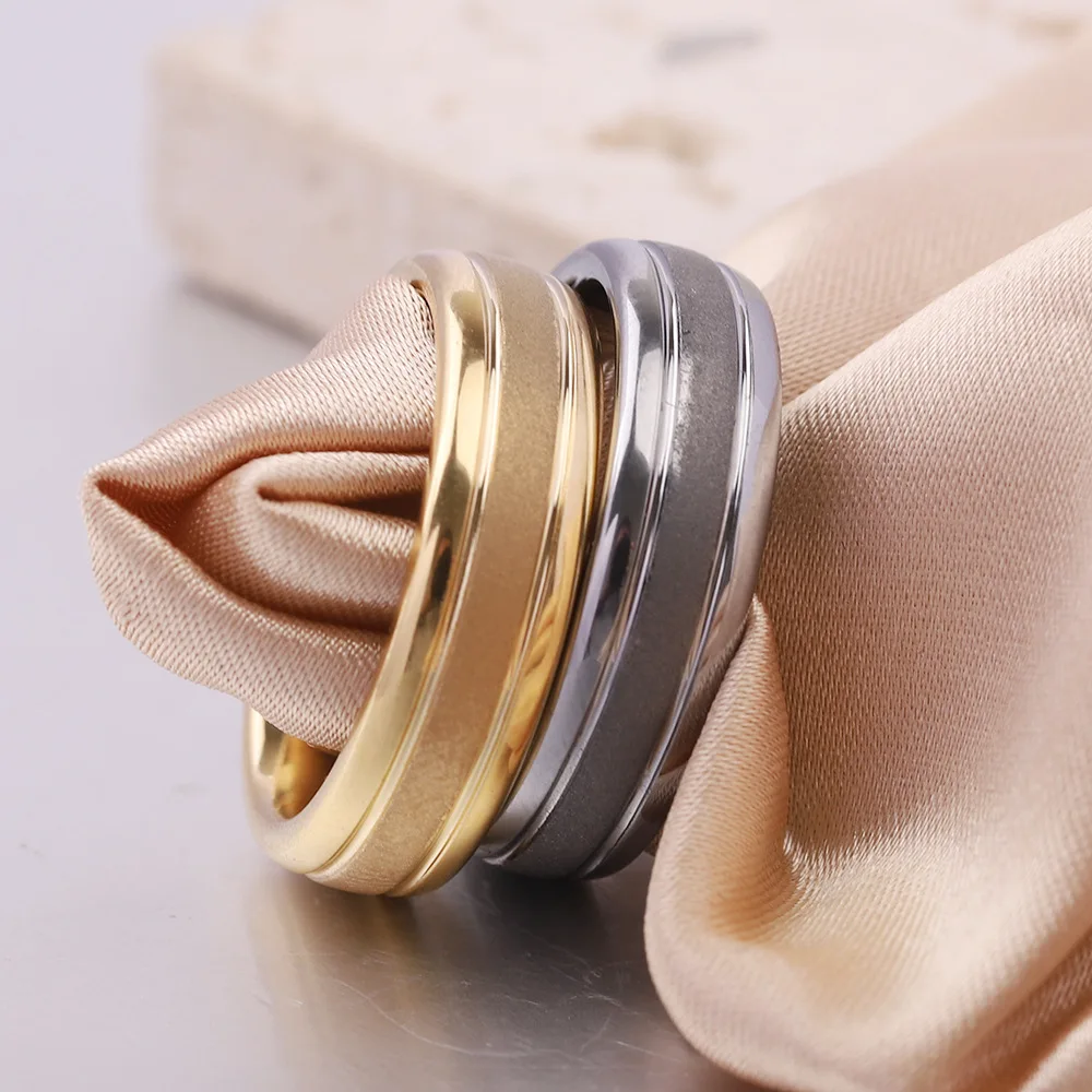 Goldfarbener matter Wolframring für Paare, Herren und Damen, klassischer Ehering, Verlobungsring, 6 mm, besonderes Valentinstagsgeschenk für Liebhaber. – Detail 5