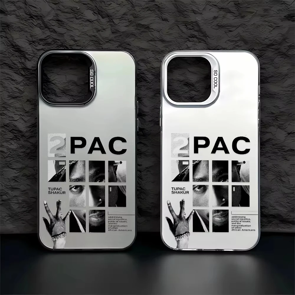 Capa de Celular Fosca Rígida para iPhone 17 Pro Max 16 15 Pro 14 13 Mini 12 11 XR XS 17Air Plus com Design Rapper 2pac Singer Tupac