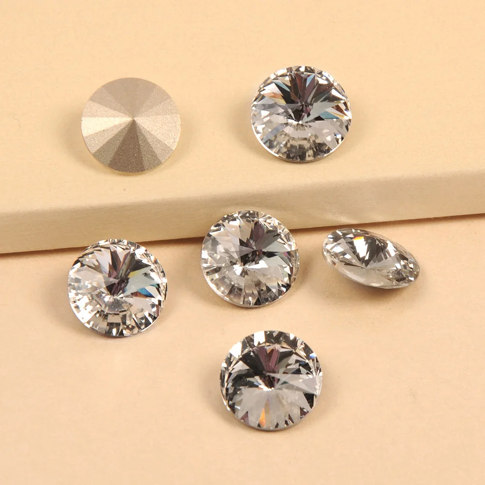 CTPA3bI 1122 Rivoli Brillantschliff K9 Kristall-Strasssteine Glitzer Spitzboden Strass in verschiedenen Farben für Schmuck, Kleider und Bastelarbeiten – Detail 3