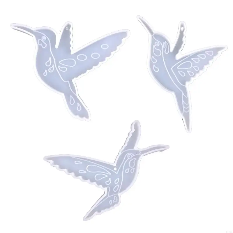 

R3MC Shiny Glossy Silicone Resin Molds Hummingbird Keychain Mold DIY Ornaments Pendant Jewelry Epoxy Resin Crafting Molds