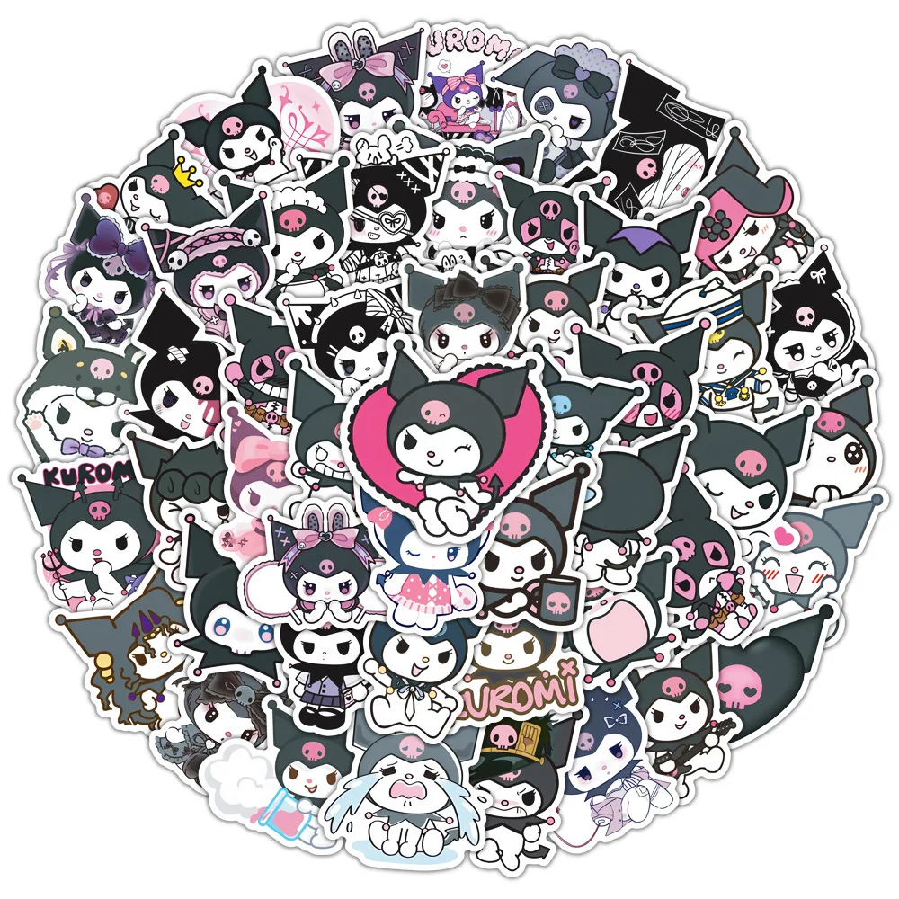 Pegatinas impermeables de Anime Kuromi para niños, calcomanías Kawaii para ordenador portátil, nevera, cuaderno, Decoración, regalo, 10/30/50 piezas