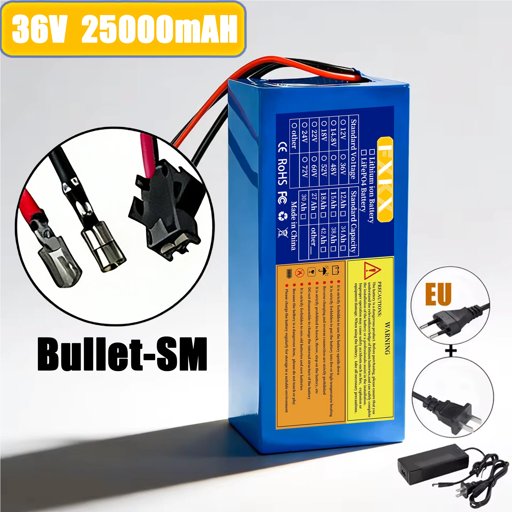 High Power 36V Lithium Battery Pack 10Ah/20Ah/30Ah 10S2P-6P for Electric Motorcycle Scooter with BMS 500-1000W image 3