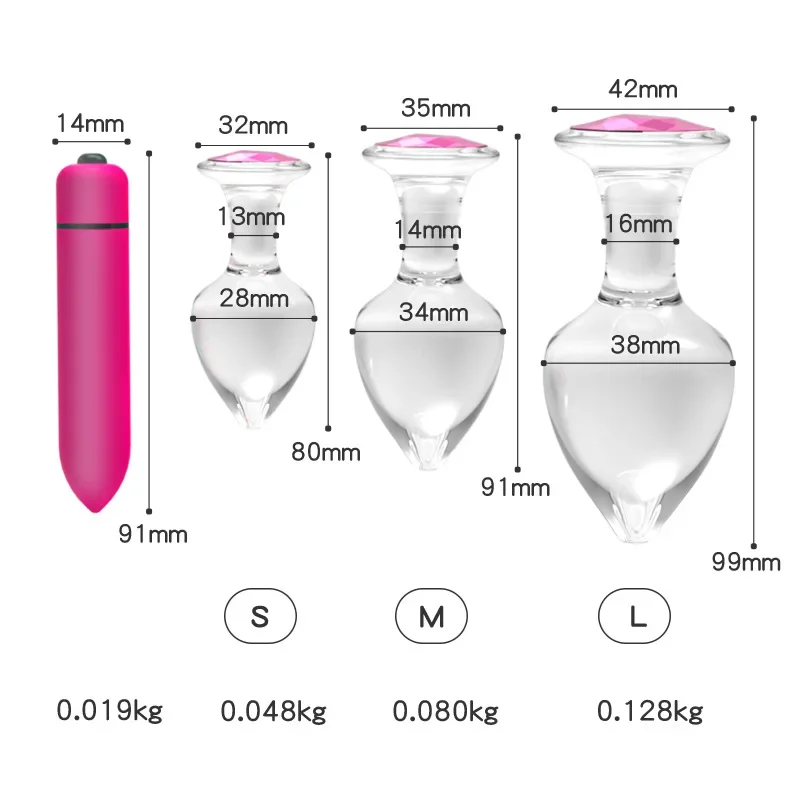 Хрустальное стекло, анальная пробка, вибратор-пуля, массажер простаты, стимулятор ануса, расширитель, секс-товары, игрушки для взрослых для женщин и мужчин 18.