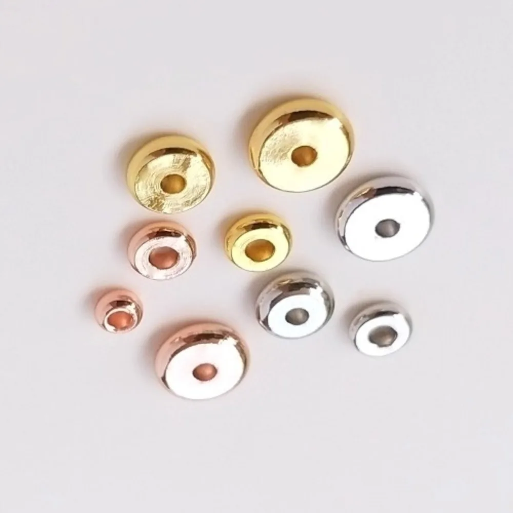 النحاس 18K الذهب اللون البلاتين مطلي ارتفع الذهب فاصل فضفاض حبة DIY طوقا سوار مطرز مجوهرات اكسسوارات المواد