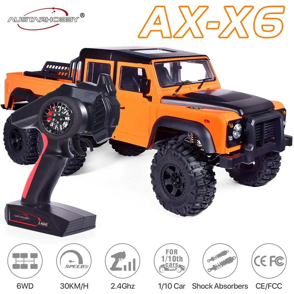 

Austar AX-X6 1 10 Scale RC Car RC Rock Crawler 6x6 1/10 Scale 30KM/H 2.4Ghz radio Remote Control Trucks RC Cars For Adults Boys