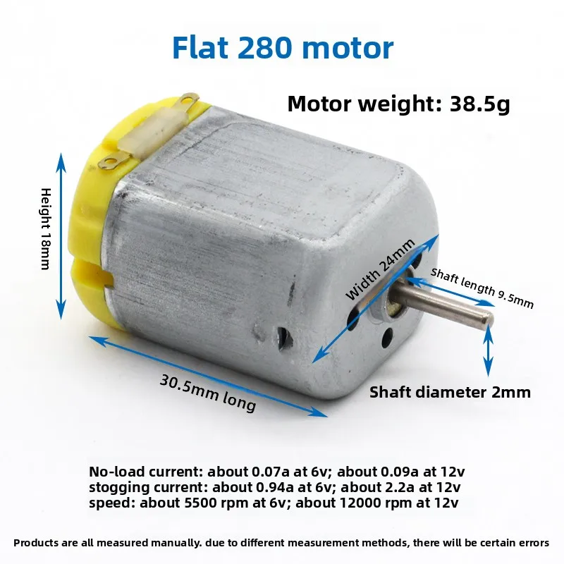 280 Motore DC 6-12V Micro Motore Circolare Piatto Asse Corto per Auto FAI DA TE Giocattolo Nave Modello Maker Piccoli Progetti Artigianali di Motore