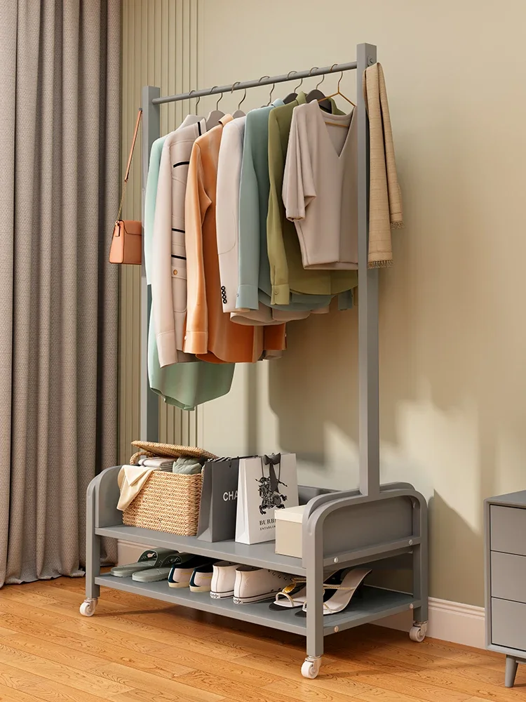 Light luxury household coat rack, full-length mirror integrated floor-to-ceiling bedroom, clothes rack, storage rack