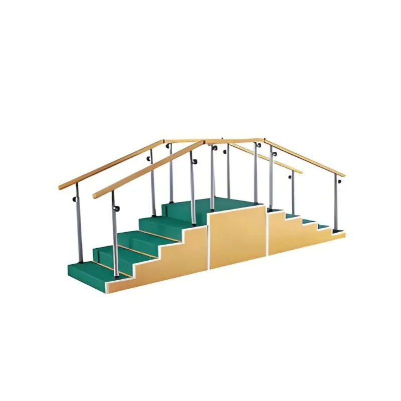 

Rehabilitation training using stairs for elderly people walking up and down stairs, gait correction exercises