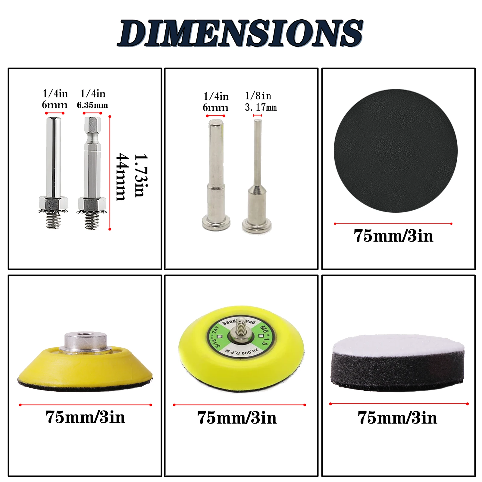 Imagem -03 - Discos de Lixamento Molhados e Secos de Polegadas com Gancho e Laço 75 mm Feitos de Carboneto de Silício Lixa 805000grit 40 Pcs