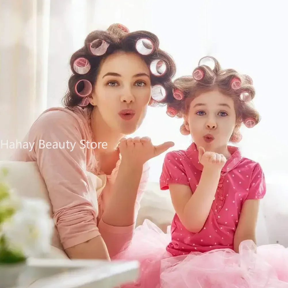 Jumbo Size Self-Grip Hook Hair Rollers Set Heatless Hair Curler Salon Hair Dressing Curlers Foam Roller Cabello 헤어롤