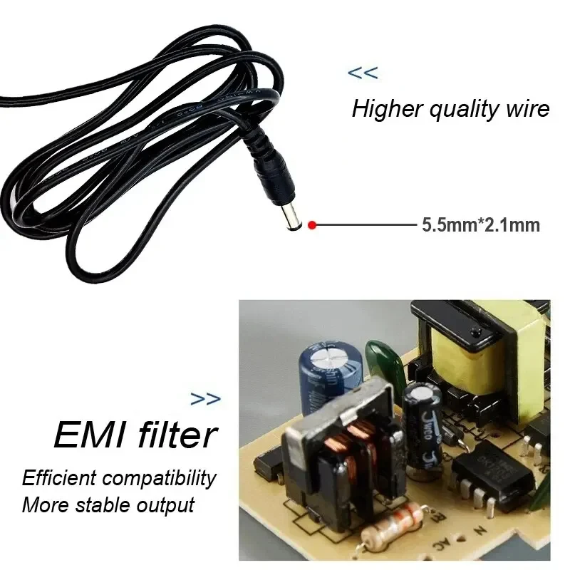 Power Adapter AC 100-240V Input DC Output Supply Charger EU/US 12V Universal Adapter Converter Plug for Camera DVR LED Robot LED
