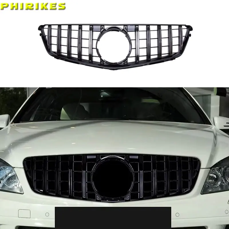 

1 PC Front Bumper Grille Hood Grill For Mercedes Benz C W204 2007-2014 AMG GT Silver/Black Grille