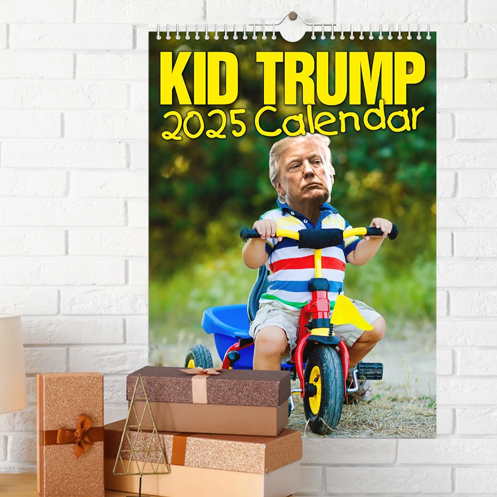 Kid Trump wandkalender 2025, grappige en interessante kalender, kerst- en nieuwjaarscadeaus, wandkalender, nieuwjaarskalender