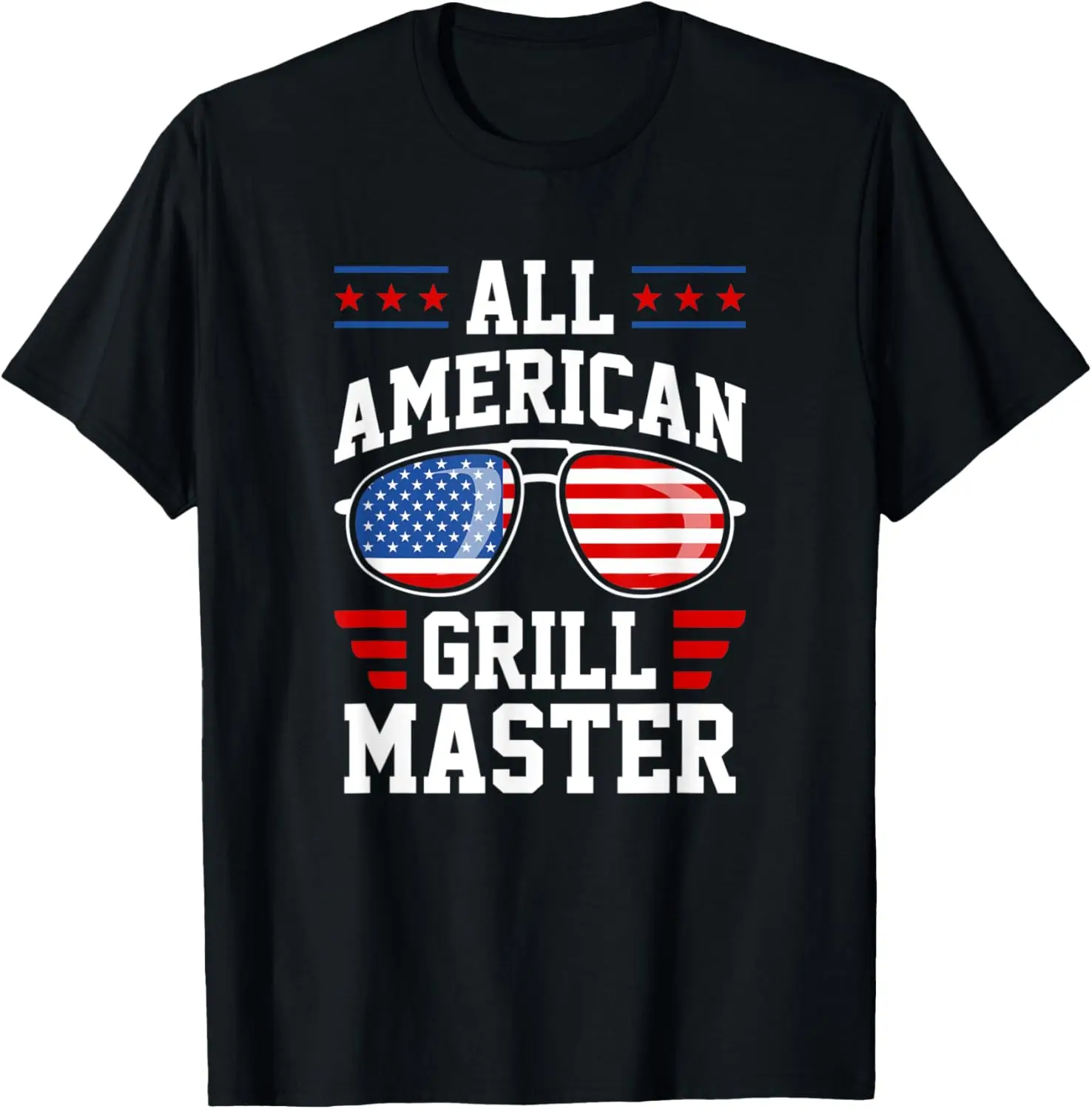

All-American Grill Master USA American Flag Patriotic Dad T-Shirt