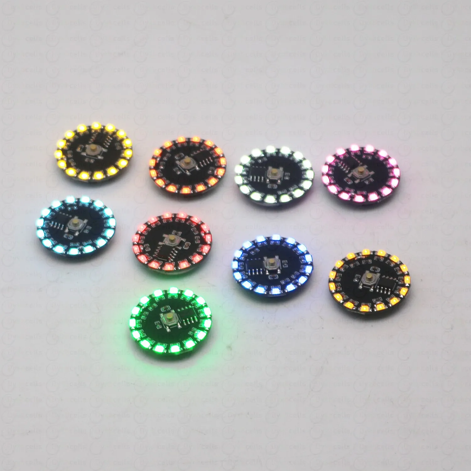 16-режимная кнопка потока света, беспроводная светодиодная лампа CR2032, управление батареей, мигающий градиент, вращающаяся лампа, дыхательные огни, модель игрушки