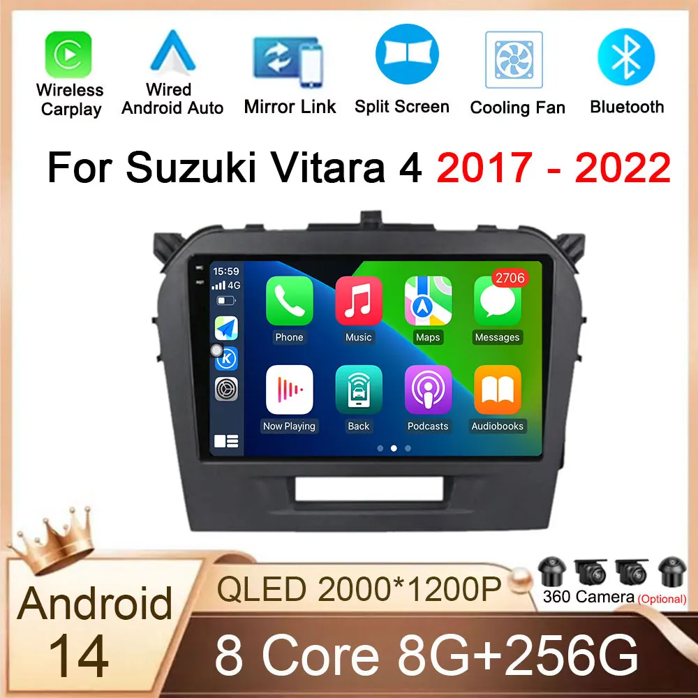 

Android 14 for Suzuki Vitara 4 2017 - 2022 Car Radio Stereo Multimedia Video Player Navigation GPSWireless Carplay Auto DSP RDS