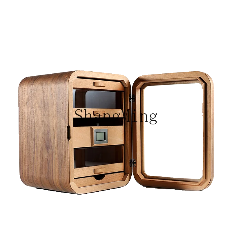 LXY-armario curvo para cigarros, Mini armario hidratante profesional pequeño de humedad constante, estante de capa de madera de cedro para el hogar