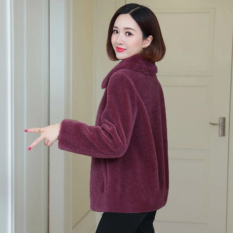 2025 Women's Clothing Thickened Lamb Wool Faux Fur Coat  Winter New 1205