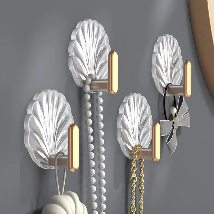 4PCS Punch-Freies Wand Haken Acryl Transparent Haken Starken Klebstoff Küche Wohnzimmer Badezimmer Mantel Kleidung Schlüssel Tür veranstalter