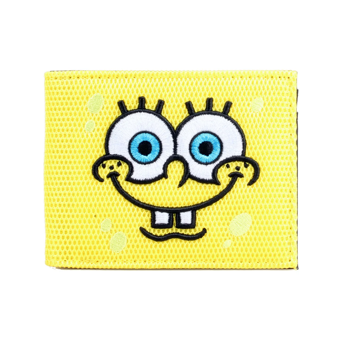 Yellow Sandwich Mesh Anime Embroidered Wallet, Designer Personalized ID Card Clip