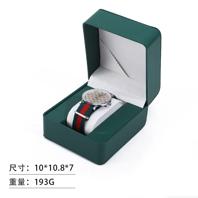 صندوق هدايا ساعة واحدة مع وسادة من جلد البولي يوريثان الفاخر لساعة اليد ومنظم وحقيبة ساعة للهدايا