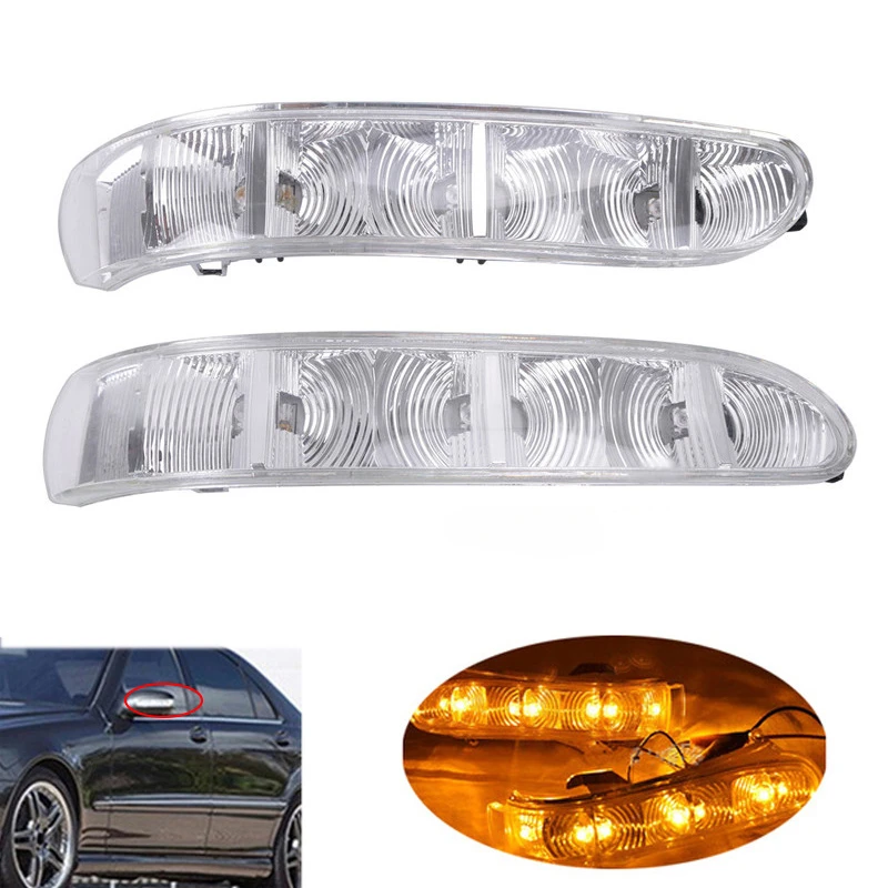 

For Mercedes-Benz W220 W215 S-Class & CL500 S500 S600 (2003-2006) LED Rear Mirror Turn Signal Light - Part Numbers 2208200521 &