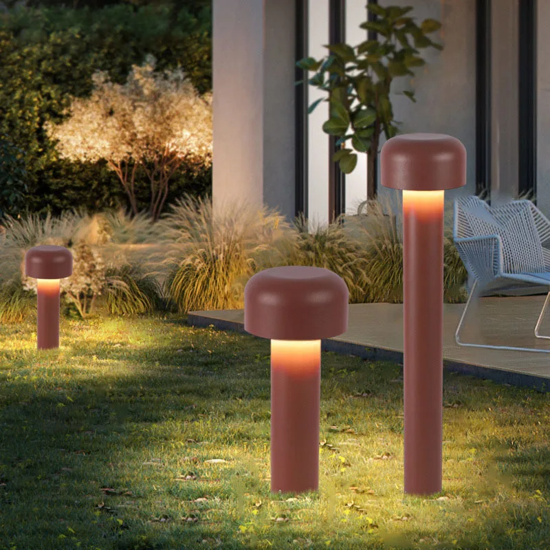 Novelty LED Lawn Lamp Waterproof IP65 Creativity Mushroom Steet Light AC110V 220V Brown Path Lamp For Outdoor Kindergarten Adorn