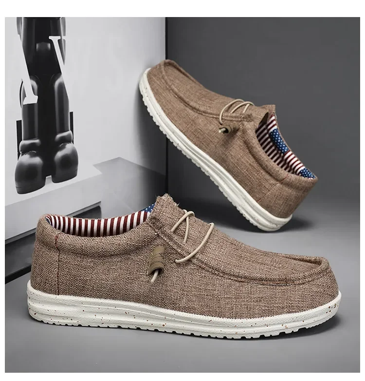 Männer 2024 neue Freizeit Turnschuhe Frühling Sommer atmungsaktive leichte Outdoor-Segeltuchs chuhe große Herren schuhe Walking Loafers – Detail 18