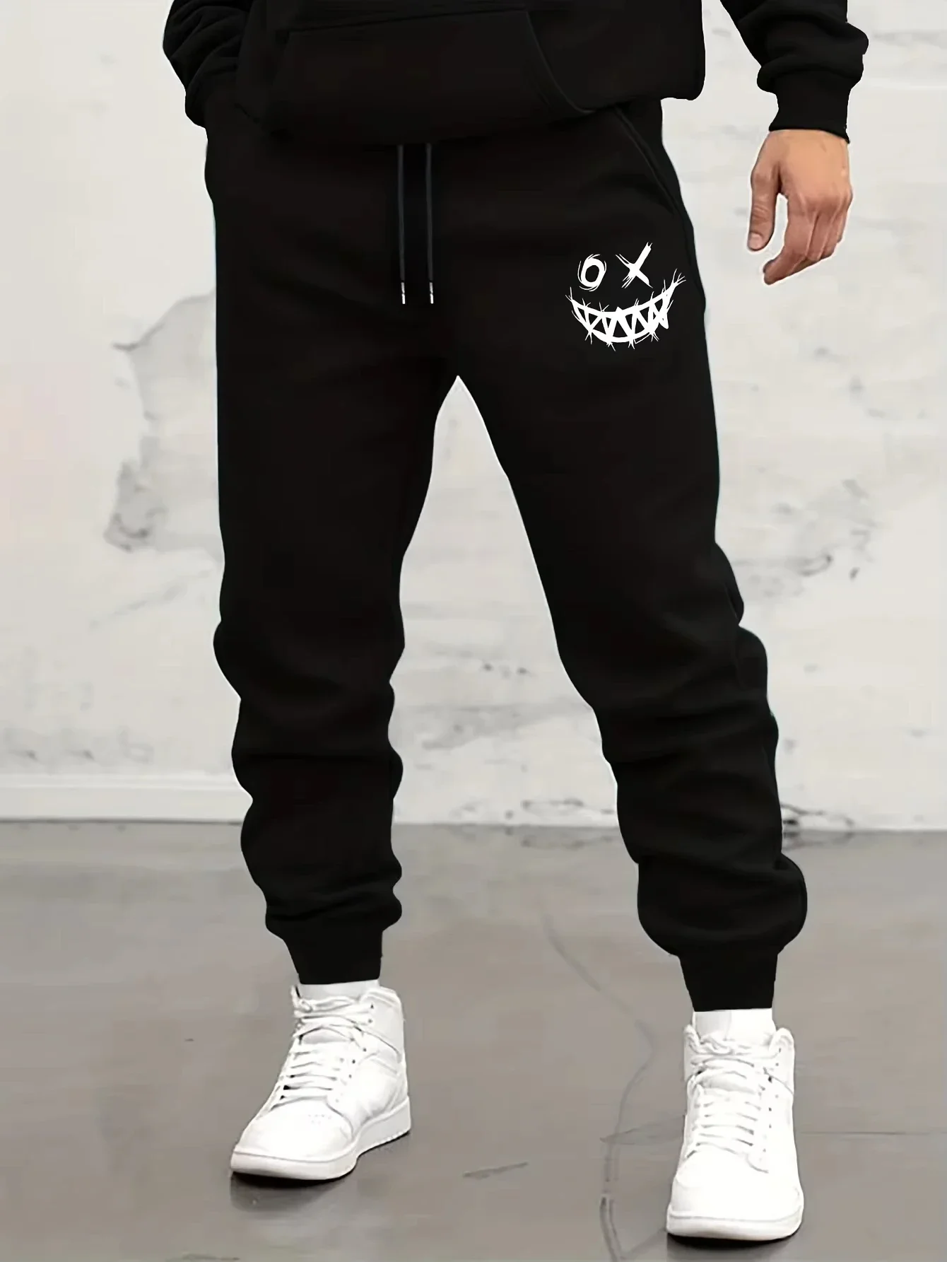 

2025 Men's Autumn_Winter Sandal PantsMonster Smile Printed DrawstringSandalPantsMen's Casual DailyWear Pants with Running Pants