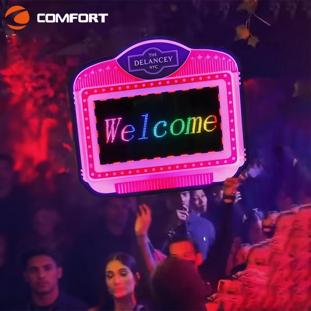 Custom Logo LED Acrylic Handheld Bottle Service Sign VIP Nightclub Bottle Presenter
