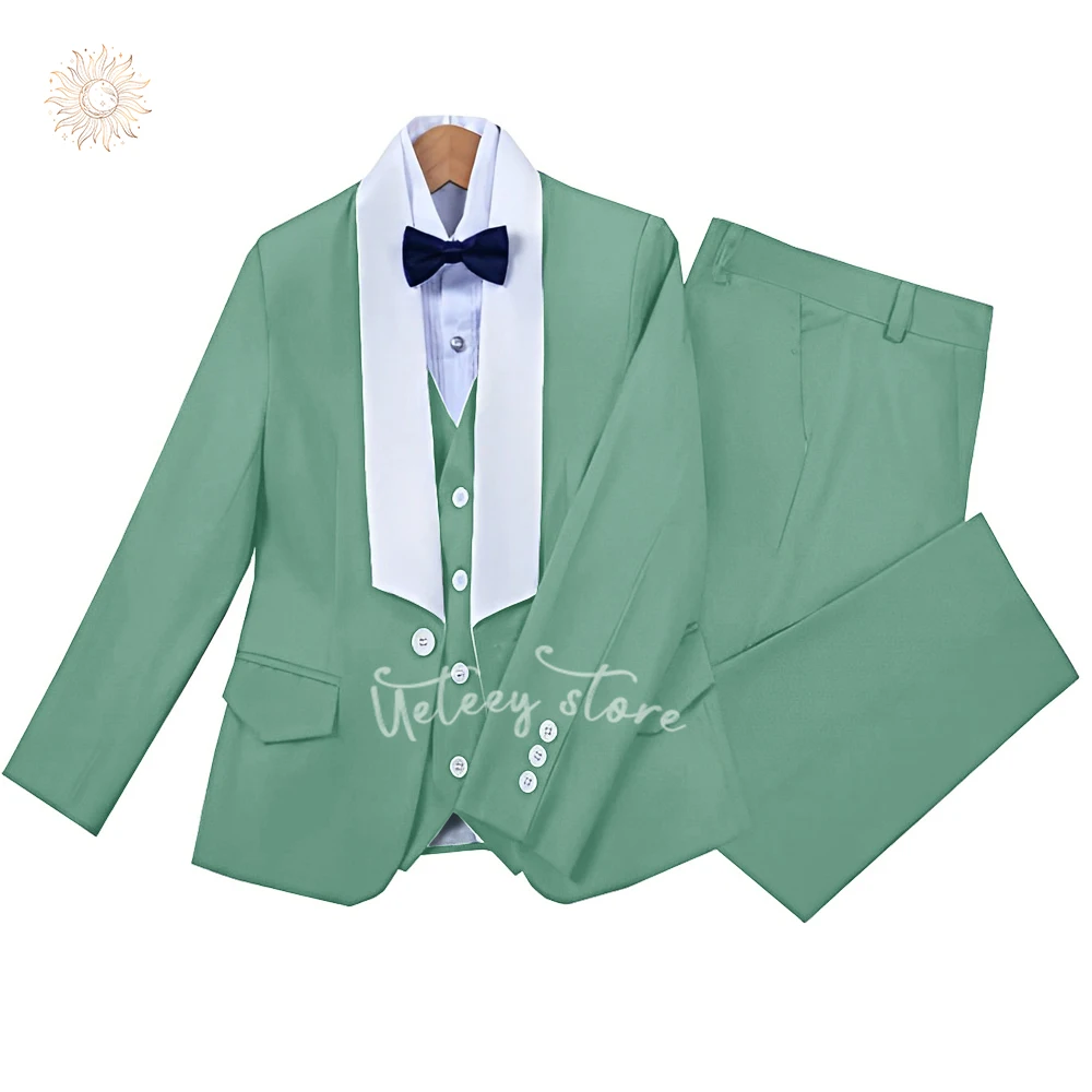 Boys Multiple Colour Formal Dress Vest, Pant, Blazer Suits 3 Piece Slim Fit Dresswear Suit Set for Wedding Party Prom