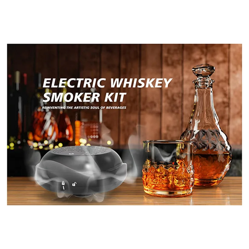 

One-Button Starter Electric Cocktail Smoker Kit Rechargeable No Butane Perfect For Men, Dad, Husband Holiday Gifts