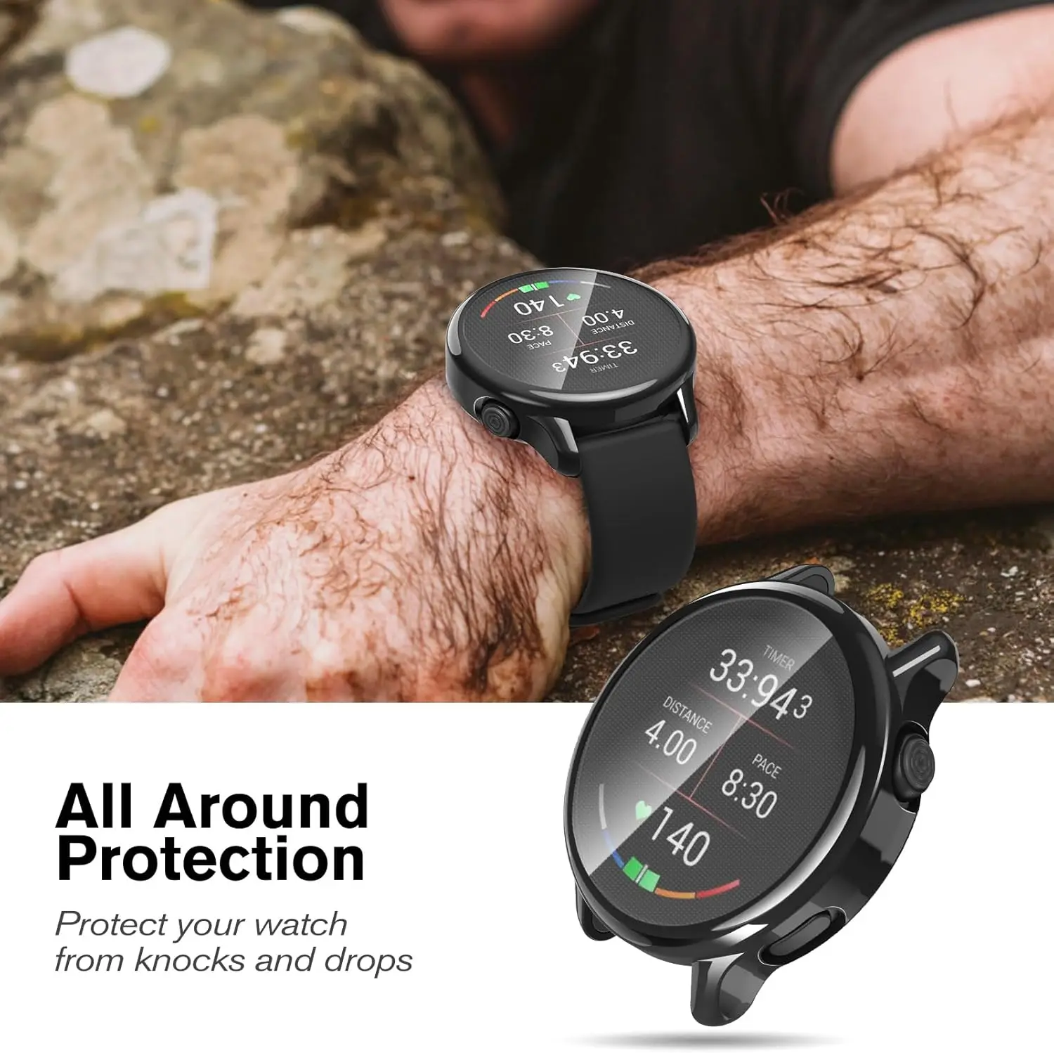 Soft TPU Case For Garmin VivoActive 6 Screen Protector All-Around Protective Cover Shell For Garmin Active 6 Bumper Accessories