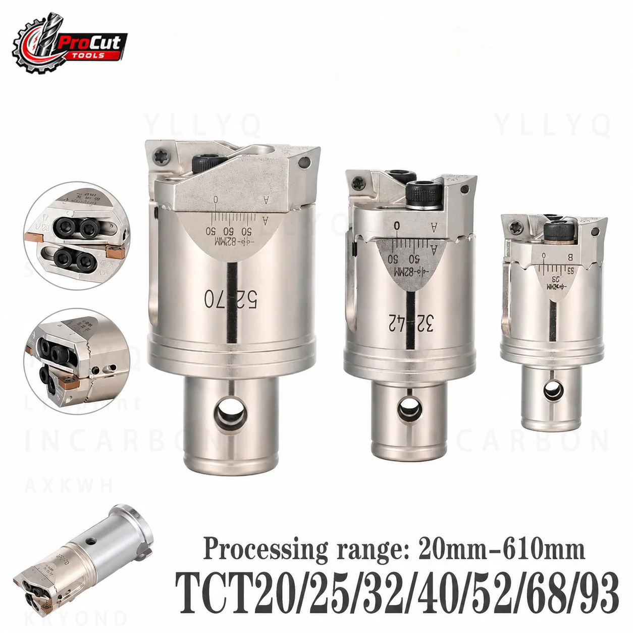 TCT20-TCT68 Tool Holder Bracket, Fit BT40 SK40 HSK63A NT40 LBK, With CCMT0602 CCMT09T3 CCMT1204 Carbide Inserts